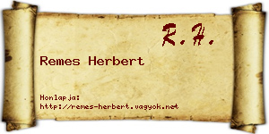 Remes Herbert névjegykártya